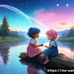 키키와 라라 스토리북의 교훈 - **Prompt:** A whimsical, pastel-colored scene depicting Little Twin Stars, Kiki and Lala, showcasing...