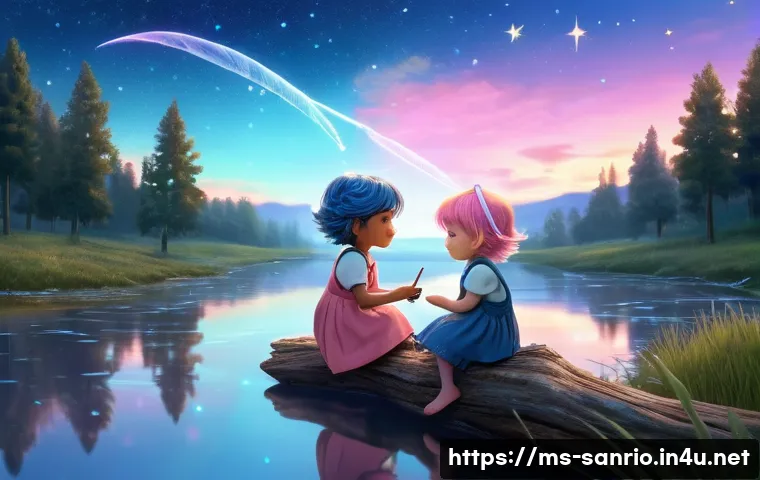 키키와 라라 스토리북의 교훈 - **Prompt:** A whimsical, pastel-colored scene depicting Little Twin Stars, Kiki and Lala, showcasing...